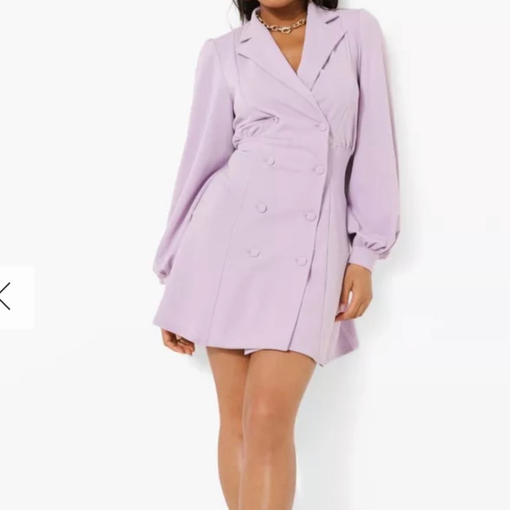 Boohoo Long Sleeve Blazer Dress